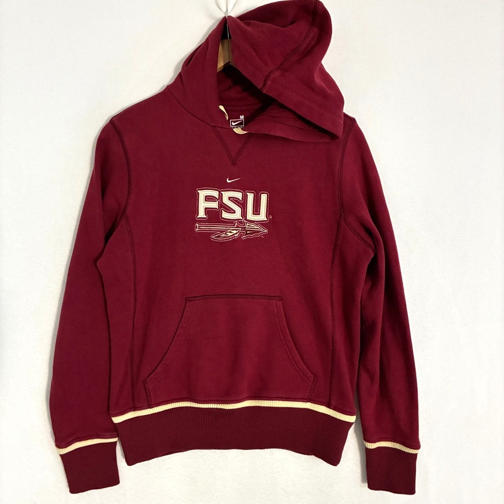 Florida State FSU Seminoles Nike Hoodie Womens M Center Logo Pullover Preppy